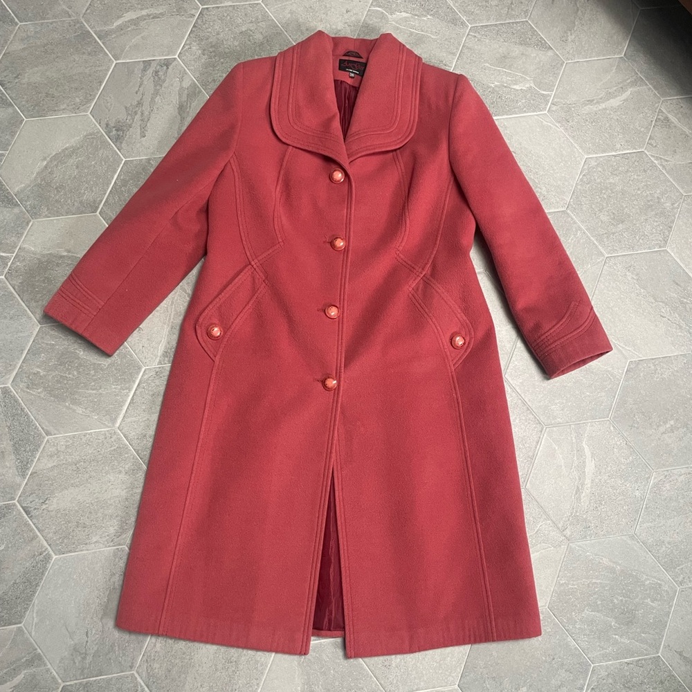 ✨ Vintage An Agor Wool & Angora Mauve Long Coat ✨